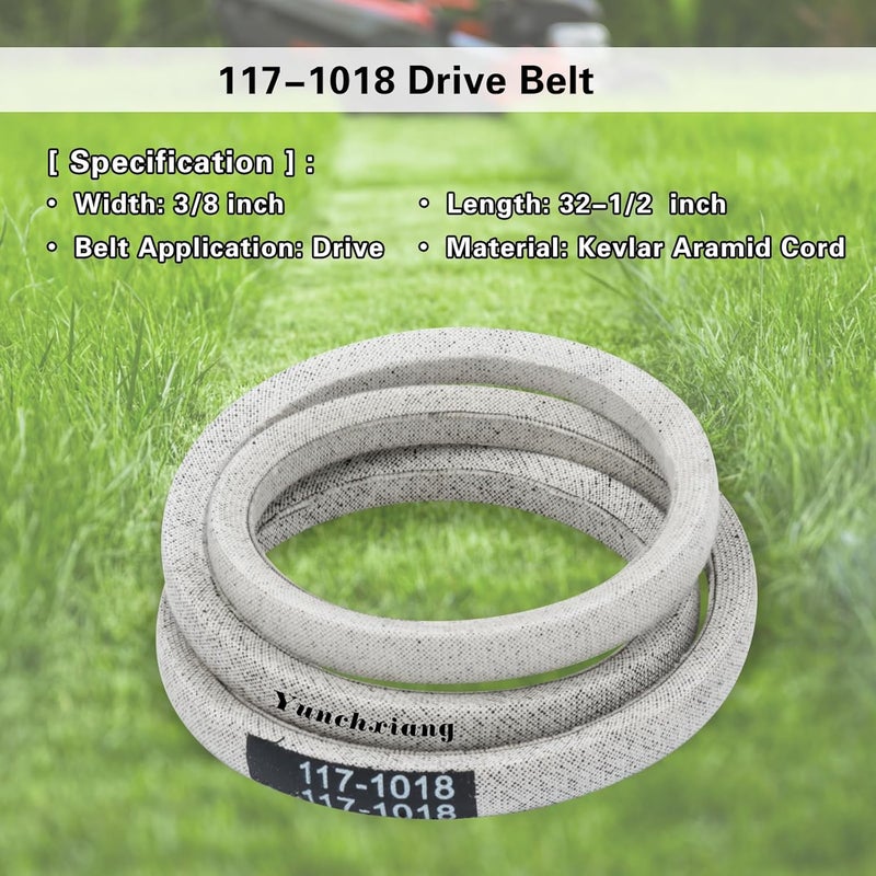 Dofank 117-1018 V-Belt Kevlar for Toro 22 inch Recycler Lawn Mower Belt 20330, 20339, 20370, 20371, 20377, 20378, 20379, Replace 117-1018 Toro Belt - Aramid Cord, 3/8'' x 32.5'' - Image 2
